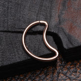 Detail View 1 of Rose Gold Crescent Moon Bendable Twist Hoop Ring-Rose Gold
