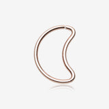 Rose Gold Crescent Moon Bendable Twist Hoop Ring