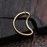 Detail View 1 of Golden Crescent Moon Bendable Twist Hoop Ring-Gold