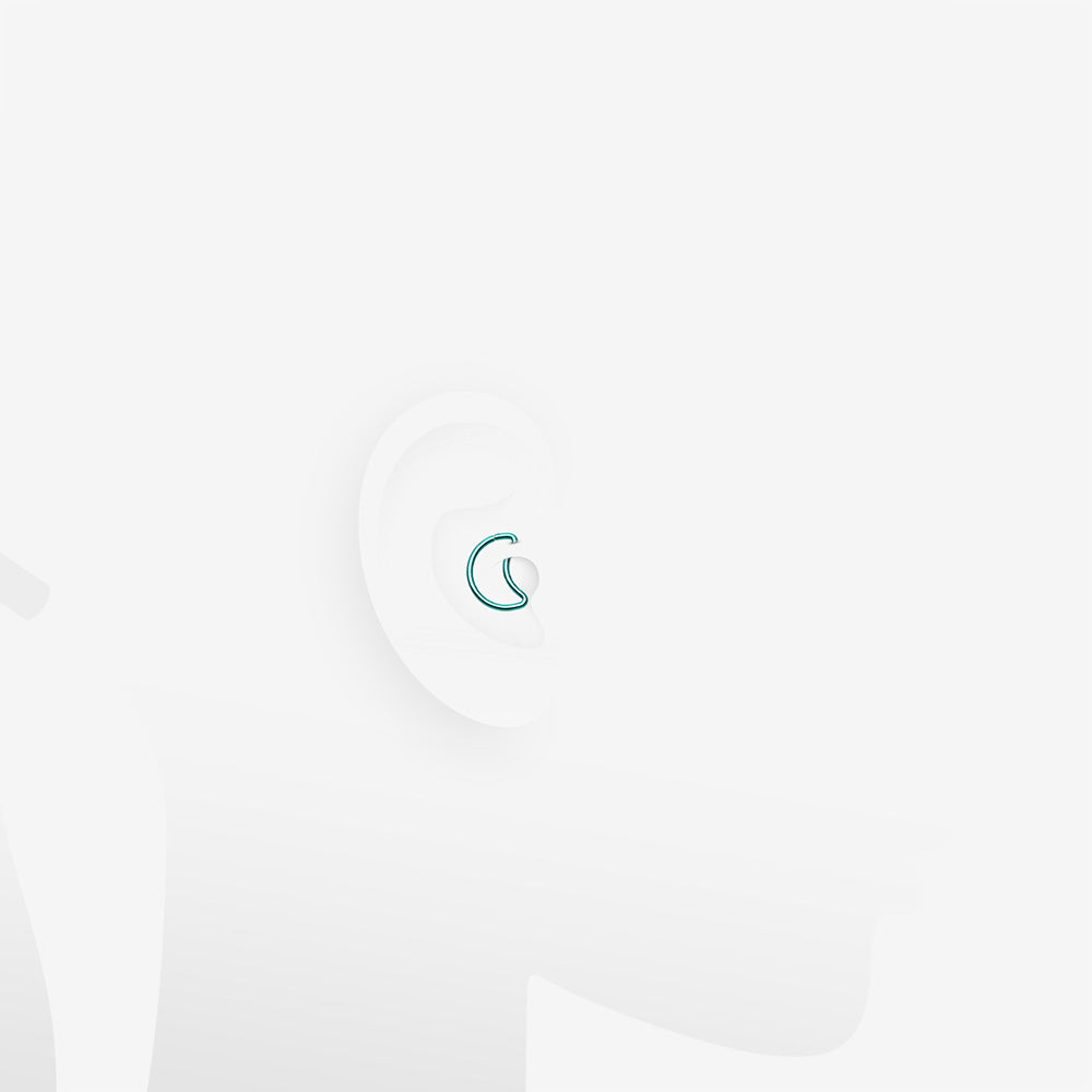 Detail View 2 of Colorline Crescent Moon Bendable Twist Hoop Ring-Teal