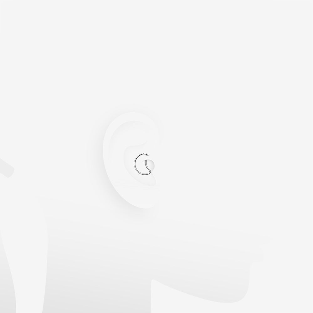 Detail View 2 of Crescent Moon Bendable Twist Hoop Ring-Steel