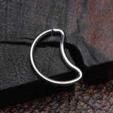 Detail View 1 of Crescent Moon Bendable Twist Hoop Ring-Steel