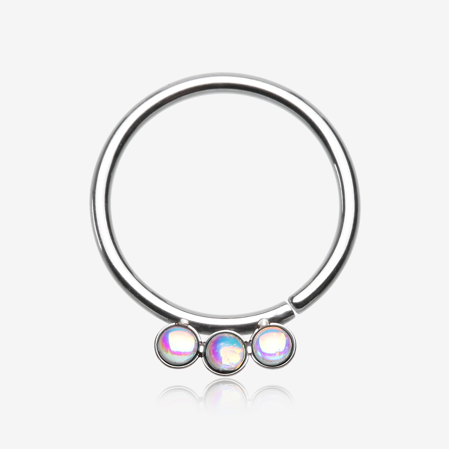 Iridescent Revo Triple Sparkle Bendable Twist Hoop Ring