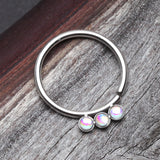 Detail View 1 of Iridescent Revo Triple Sparkle Bendable Twist Hoop Ring