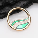 Detail View 1 of Golden Wave Layered Seamless Bendable Hoop Ring