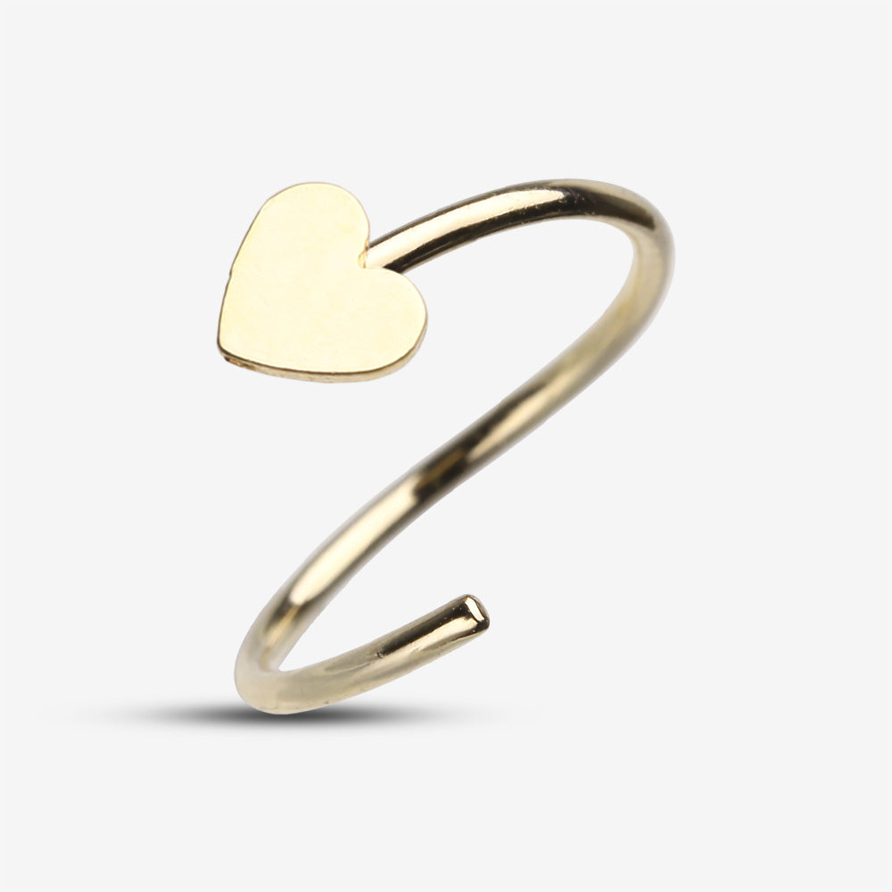 Detail View 2 of Golden Heart Bendable Nose Hoop-Gold