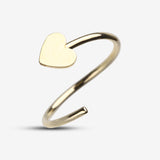 Detail View 2 of Golden Heart Bendable Nose Hoop-Gold