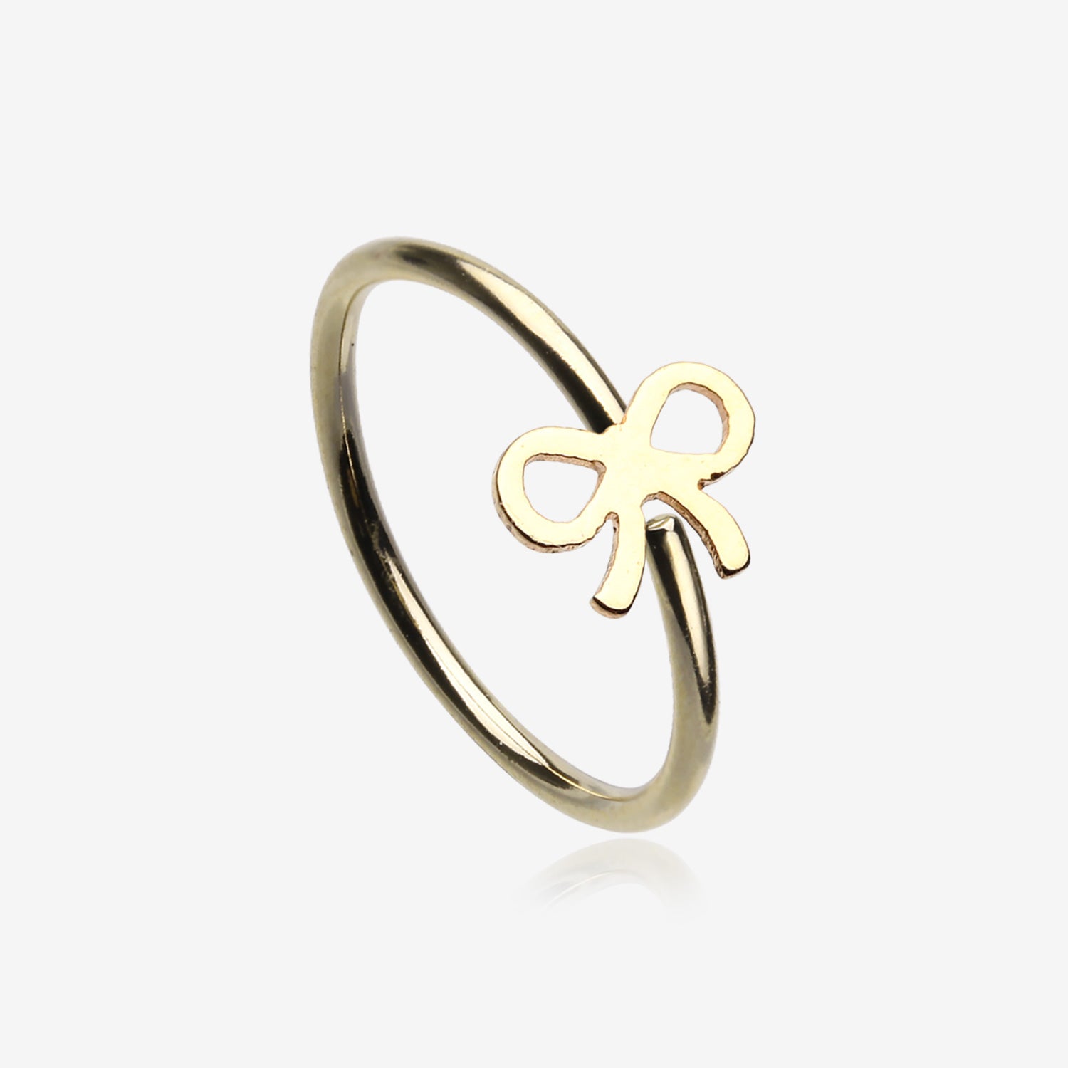 Golden Bow-Tie Bendable Nose Hoop-Gold