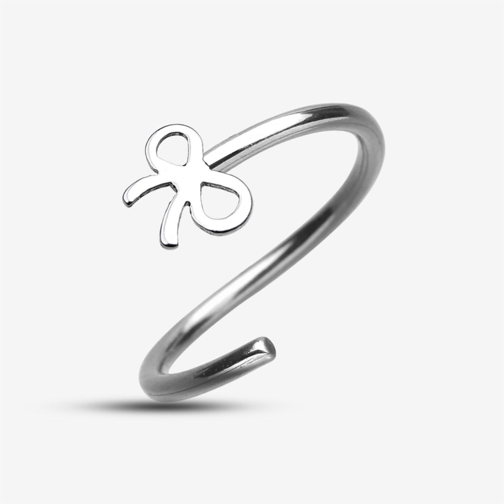 Detail View 2 of Bow-Tie Bendable Nose Hoop-Steel