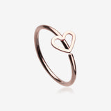 Rose Gold Heart Loop Bendable Nose Hoop-Rose Gold