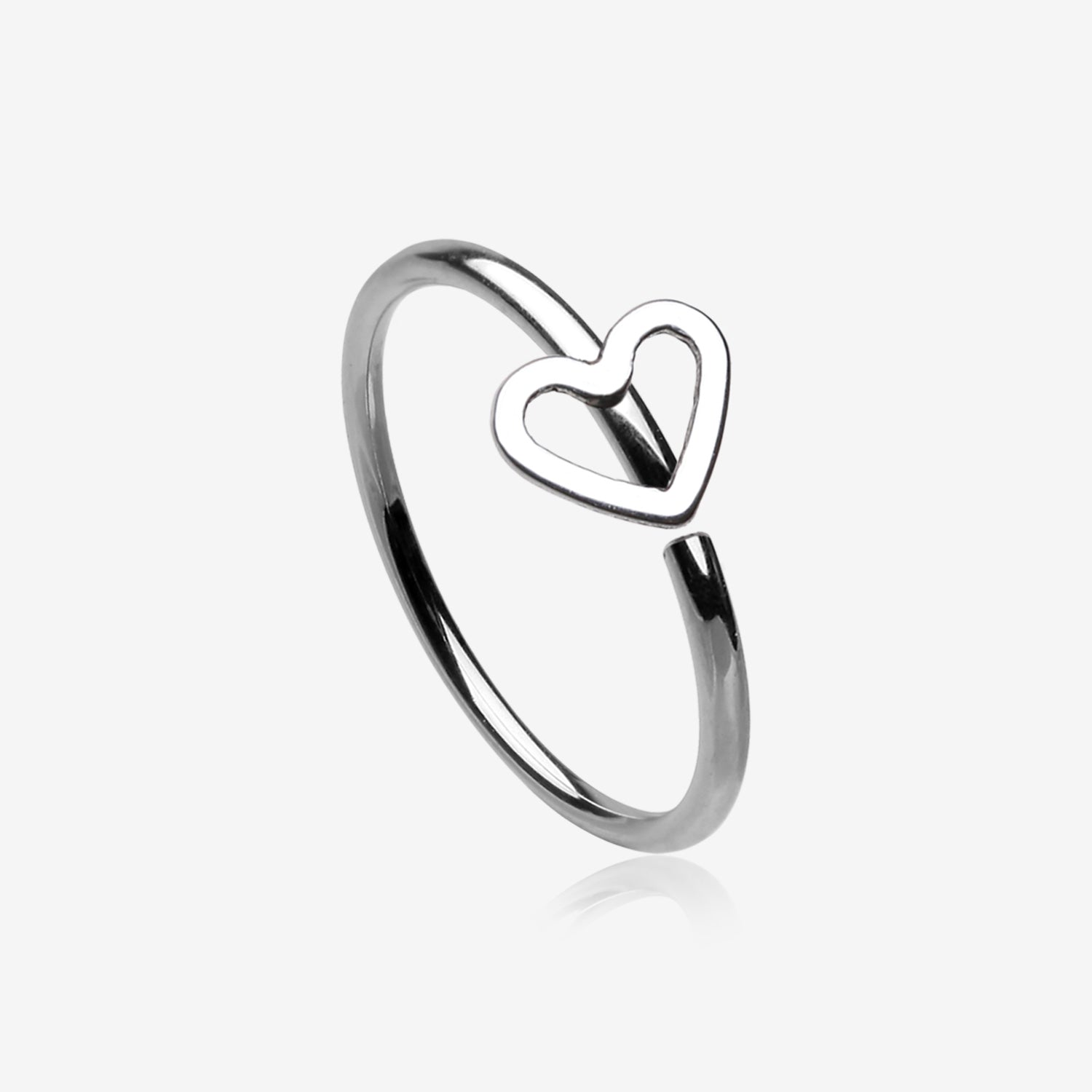 Heart Loop Bendable Nose Hoop-Steel