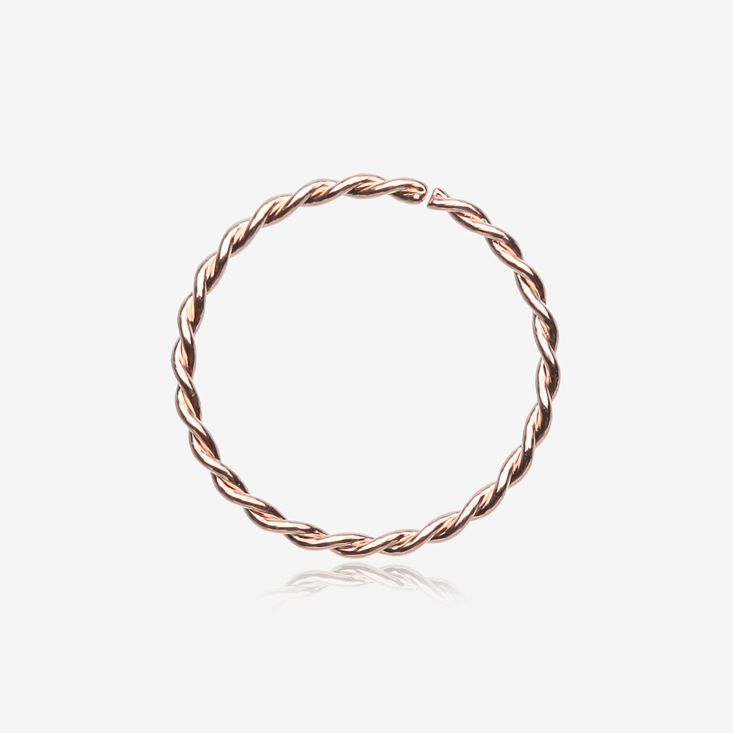 Rose Gold Classic Twist Wire Steel Bendable Hoop Ring