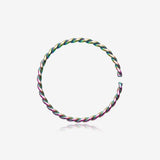 Colorline Classic Twist Wire Steel Bendable Hoop Ring-Rainbow