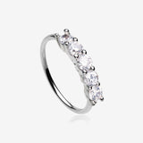 Multi-Gem Princess Prong Sparkles Bendable Hoop Ring