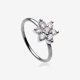 Brilliant Spring Flower Sparkle Bendable Hoop Ring