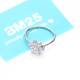 Detail View 4 of Brilliant Spring Flower Sparkle Bendable Hoop Ring-Clear Gem