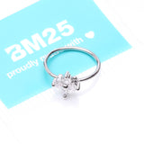 Detail View 4 of Radiant Star Sparkle Bendable Hoop Ring-Clear Gem