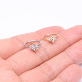 Detail View 3 of Radiant Star Sparkle Bendable Hoop Ring-Clear Gem