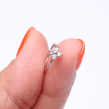 Detail View 2 of Radiant Star Sparkle Bendable Hoop Ring-Clear Gem