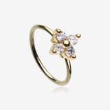 Golden Radiant Star Sparkle Bendable Hoop Ring