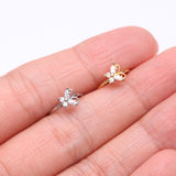 Detail View 3 of Golden Dainty Butterfly Sparkle Bendable Hoop Ring-Clear Gem
