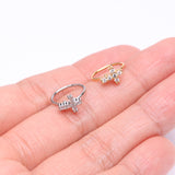 Detail View 3 of Brilliant Sparkle Cross Multi-Gem Bendable Hoop Ring-Clear Gem