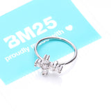 Detail View 4 of Brilliant Sparkle Cross Multi-Gem Bendable Hoop Ring-Clear Gem