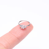 Detail View 2 of Triple Tiered Sparkle Multi-Gem Bendable Hoop Ring-Clear Gem