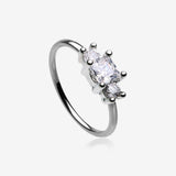 Triple Tiered Sparkle Multi-Gem Bendable Hoop Ring