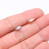 Detail View 3 of Triple Tiered Sparkle Multi-Gem Bendable Hoop Ring-Clear Gem