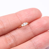 Detail View 2 of Golden Triple Tiered Sparkle Multi-Gem Bendable Hoop Ring-Clear Gem