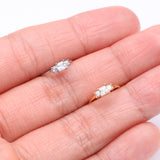 Detail View 3 of Golden Triple Tiered Sparkle Multi-Gem Bendable Hoop Ring-Clear Gem