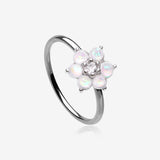 Opalescent Sparkle Spring Flower Bendable Hoop Ring