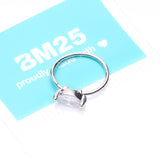 Detail View 4 of Classic Marquise Gem Sparkle Bendable Hoop Ring-Clear Gem