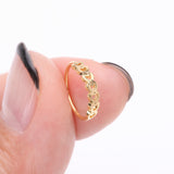 Detail View 2 of Golden Hollow Heart Infinite Steel Bendable Hoop Ring