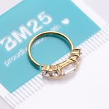 Detail View 4 of Golden Sparkle Baguette Multi-Gem Bendable Hoop Ring-Clear Gem