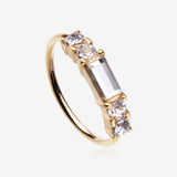 Golden Sparkle Baguette Multi-Gem Bendable Hoop Ring