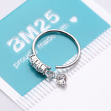 Detail View 4 of Sparkle Trio Dangle Multi-Gem Bendable Hoop Ring-Clear Gem