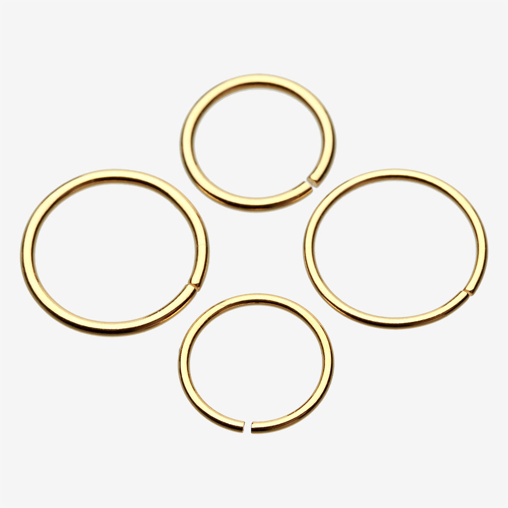 Detail View 3 of Gold PVD Basic Steel Bendable Hoop Ring