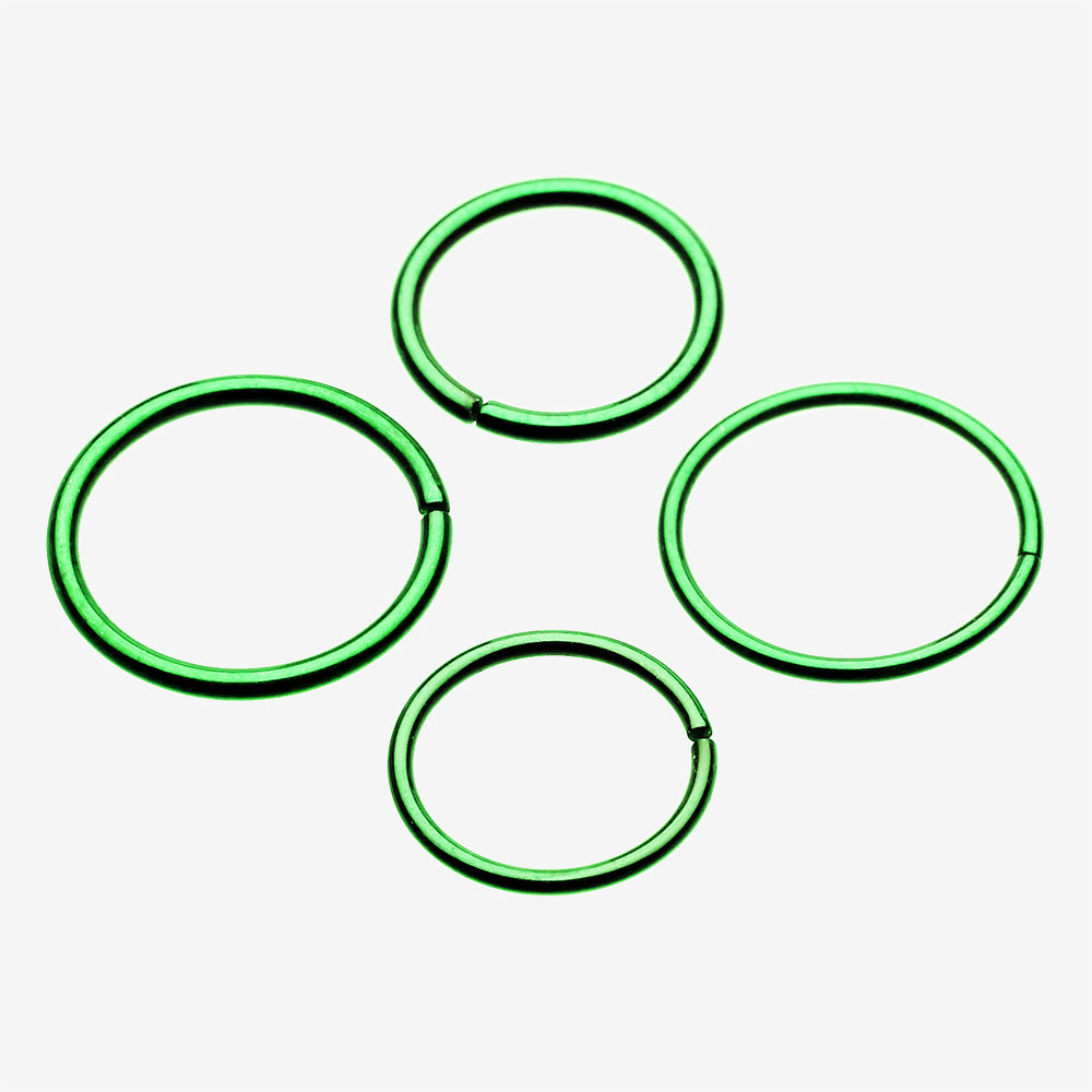 Detail View 3 of Colorline Basic Steel Bendable Hoop Ring-Green