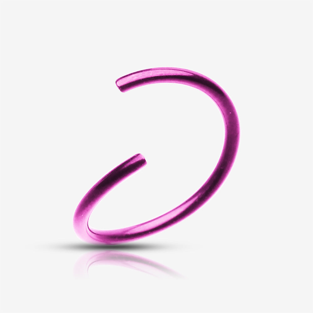 Detail View 2 of Colorline Basic Steel Bendable Hoop Ring-Purple