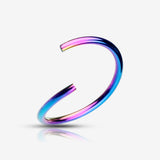 Detail View 2 of Colorline Basic Steel Bendable Hoop Ring-Rainbow