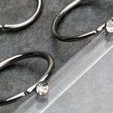Detail View 3 of Gem Top Bendable Steel Nose Hoop-Clear Gem