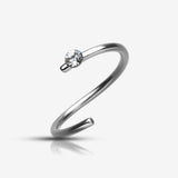Detail View 2 of Gem Top Bendable Steel Nose Hoop-Clear Gem