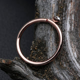 Detail View 3 of Rose Gold Gem Top Bendable Steel Nose Hoop-Clear Gem