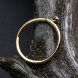 Detail View 3 of Golden Gem Top Bendable Steel Nose Hoop-Clear Gem