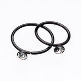 Detail View 2 of Colorline Gem Top Bendable Steel Nose Hoop-Black/Clear
