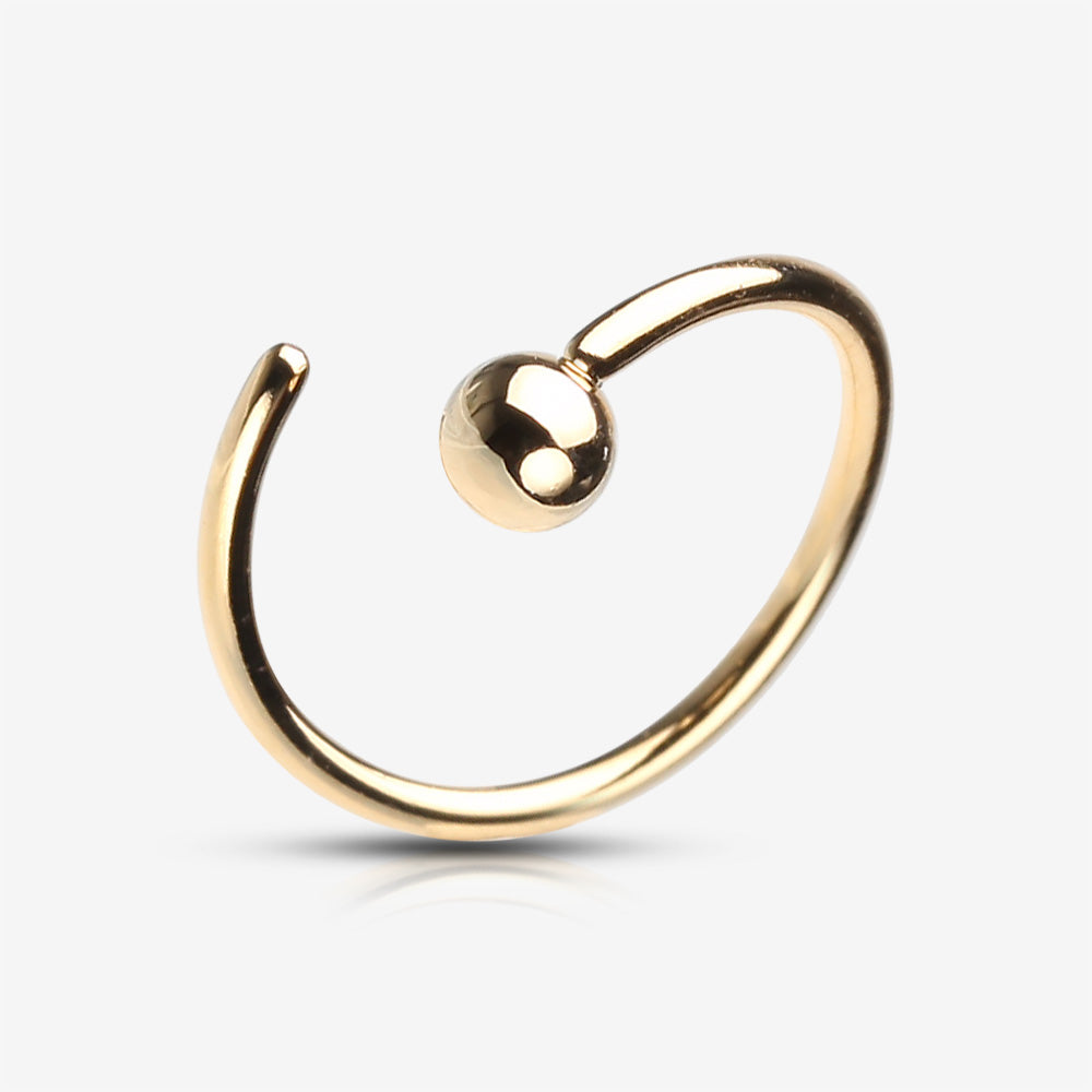 Detail View 2 of Golden CBR Style Bendable Steel Hoop Ring