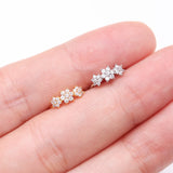 Detail View 3 of Golden Brilliant Blooming Flower Multi-Gem Bendable Hoop Ring-Clear Gem