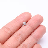 Detail View 3 of Sparkle Crescent Moon and Star Bendable Hoop Ring-Clear Gem